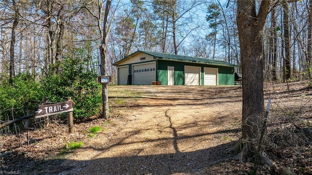 view of garage