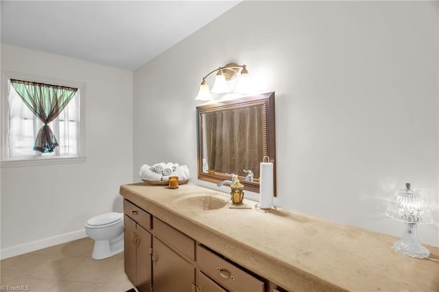 206 Westwood Dr, Kernersville, NC 27284 - bathroom featuring toilet, tile patterned flooring, vanity, and baseboards