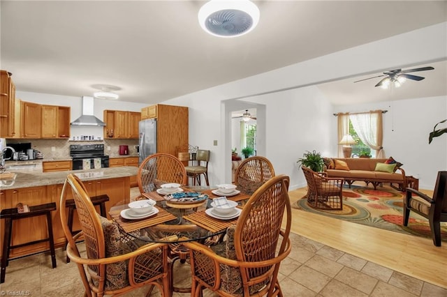 206 Westwood Dr, Kernersville, NC 27284 - dining room with ceiling fan