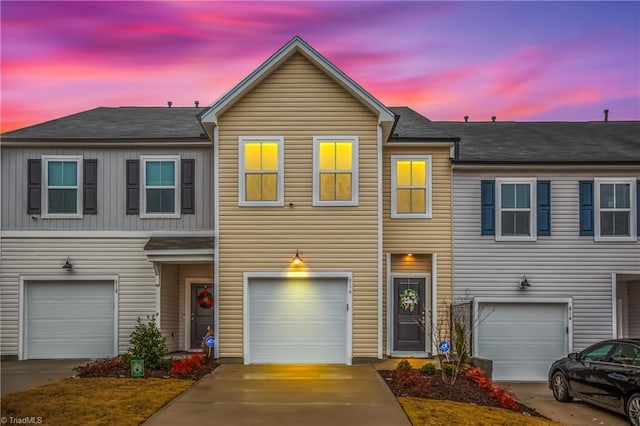 view of front of house with a garage