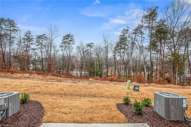 view of yard with central AC