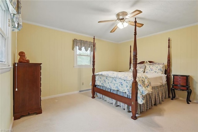 174 Sunny Knoll Ln, Boone, NC 28607 - carpeted bedroom with ornamental molding and ceiling fan