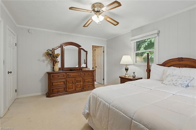 174 Sunny Knoll Ln, Boone, NC 28607 - carpeted bedroom featuring crown molding and a ceiling fan