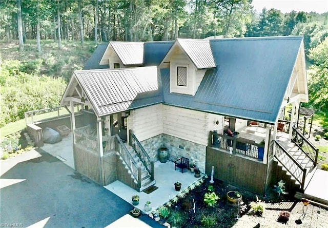 1295 Will Vannoy Rd, West Jefferson, NC 28694 - view of front of home featuring stairs and a metal roof