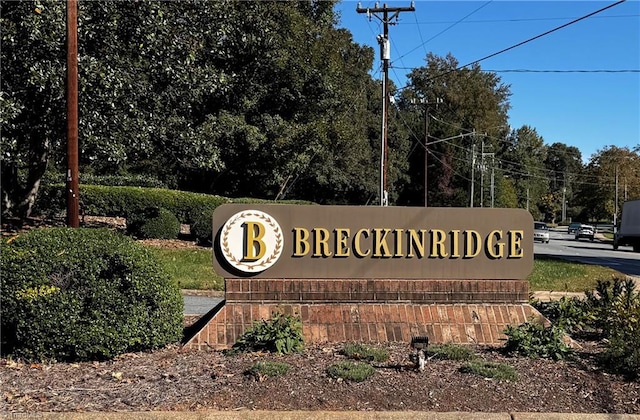 view of community sign