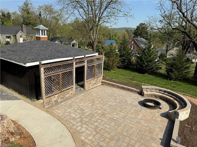 209 Abernathy St NW, Lenoir, NC 28645 - view of patio with a fire pit
