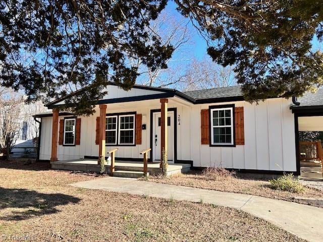 view of front of home featuring a porch and board and batten siding