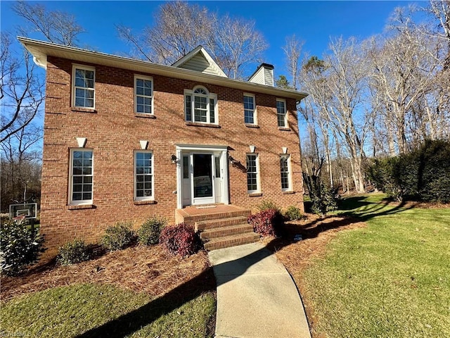 colonial house with a front yard