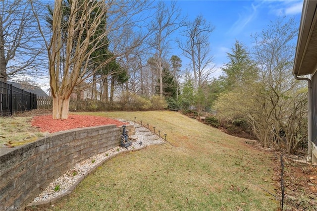 view of yard with fence