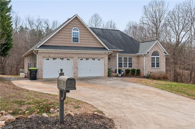 view of front of property featuring a garage