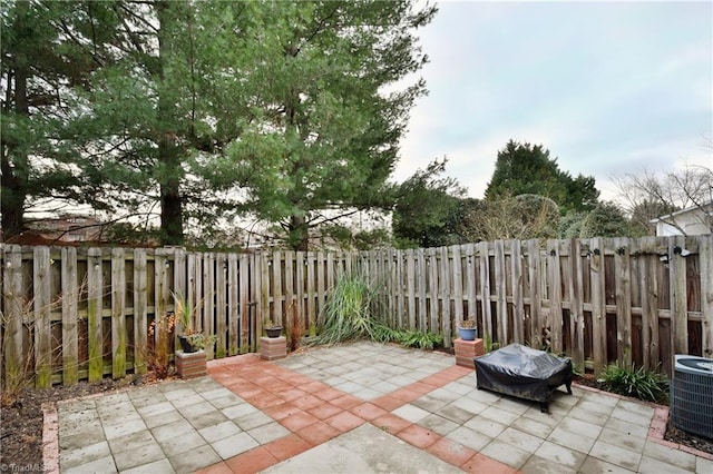 view of patio / terrace featuring central AC