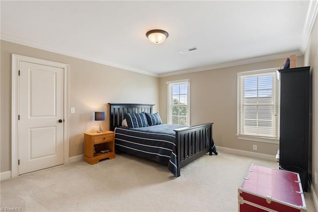 5459 Brookberry Farm Rd, Winston-Salem, NC 27106 - bedroom featuring crown molding, baseboards, and light colored carpet