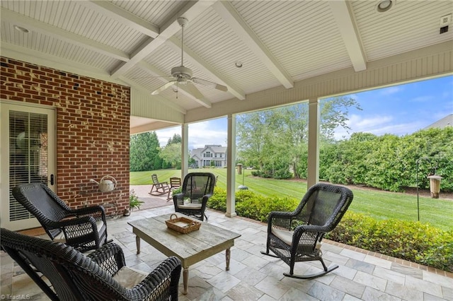 5459 Brookberry Farm Rd, Winston-Salem, NC 27106 - view of patio / terrace featuring a ceiling fan