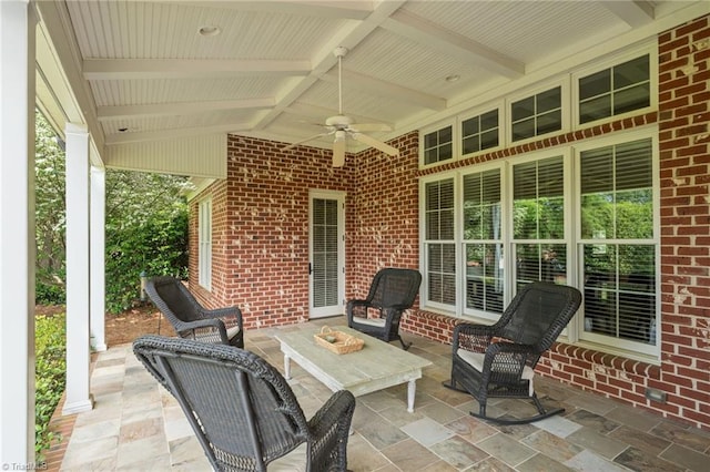 5459 Brookberry Farm Rd, Winston-Salem, NC 27106 - view of patio / terrace with ceiling fan