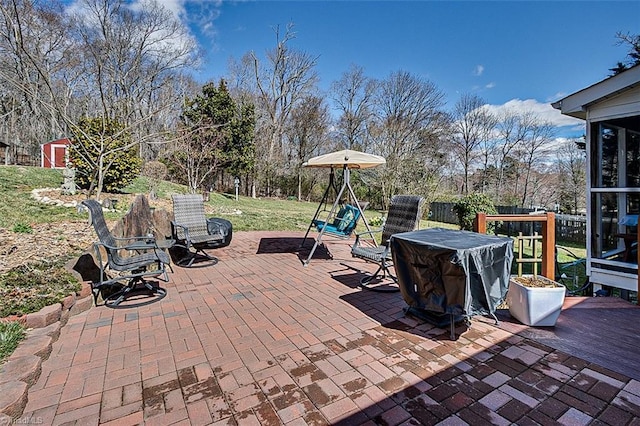 view of patio / terrace with fence