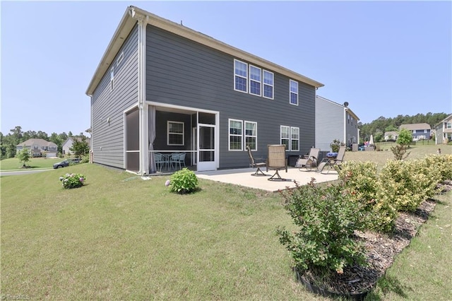 151 Outrigger Ln, Troutman, NC 28166 - rear view of house featuring a patio and a lawn
