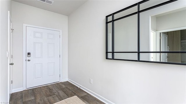 entryway featuring dark wood-type flooring