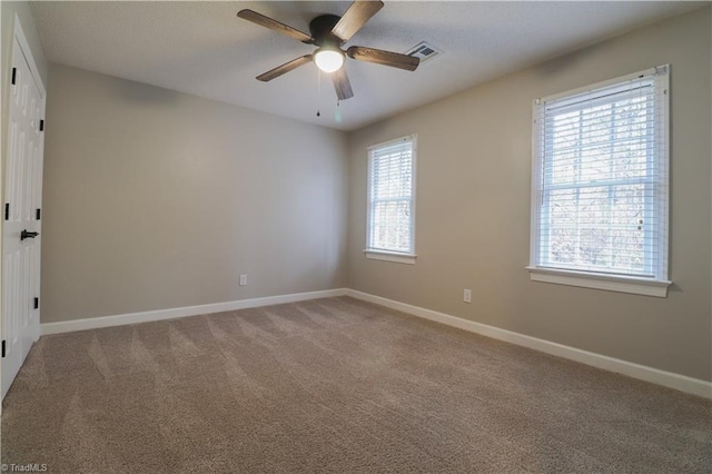 empty room featuring carpet floors and a healthy amount of sunlight