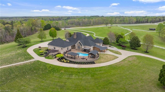 265 Phillip Henderson Rd, Rutherfordton, NC 28139 - aerial view of sparsely populated area with a pool and a heavily wooded area