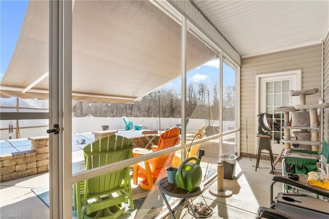 view of sunroom / solarium