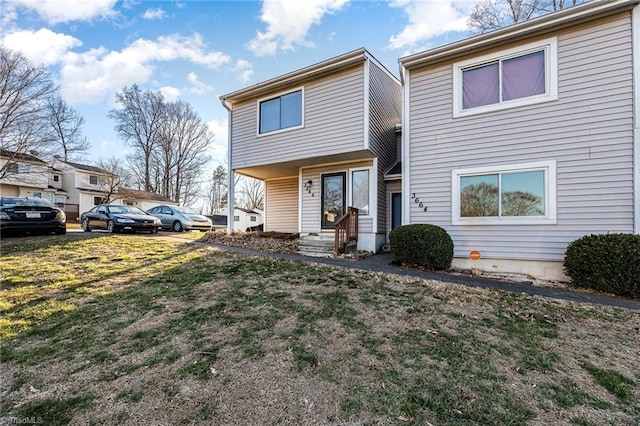 view of front of house with a front yard