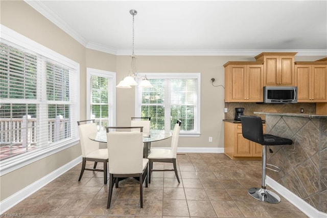 4455 Greystone Place Ct, Winston-Salem, NC 27106 - dining space with crown molding