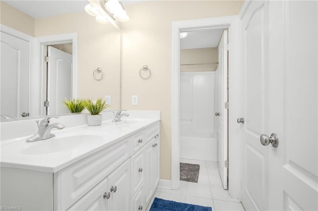 4455 Greystone Place Ct, Winston-Salem, NC 27106 - full bath with tile patterned flooring and double vanity