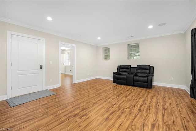 4455 Greystone Place Ct, Winston-Salem, NC 27106 - unfurnished room featuring light wood finished floors, recessed lighting, ornamental molding, and plenty of natural light