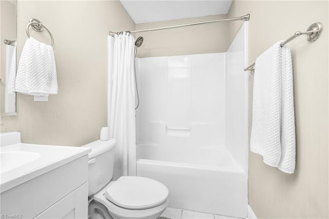 4455 Greystone Place Ct, Winston-Salem, NC 27106 - bathroom with vanity, shower / tub combo, and tile patterned floors