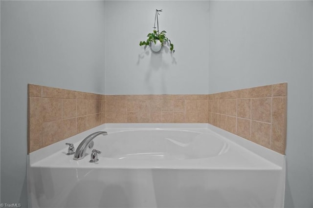 full bathroom with a garden tub