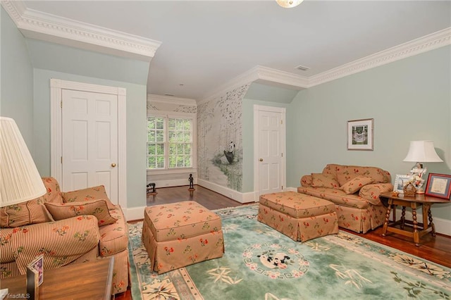 4432 Bent Tree Farm Rd, Winston-Salem, NC 27104 - living room with wood finished floors and crown molding