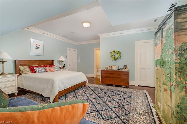 4432 Bent Tree Farm Rd, Winston-Salem, NC 27104 - bedroom featuring crown molding and wood finished floors