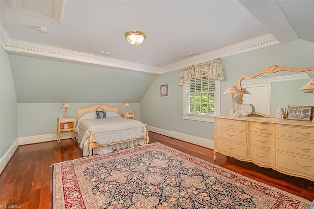 4432 Bent Tree Farm Rd, Winston-Salem, NC 27104 - bedroom featuring wood finished floors, ornamental molding, and vaulted ceiling