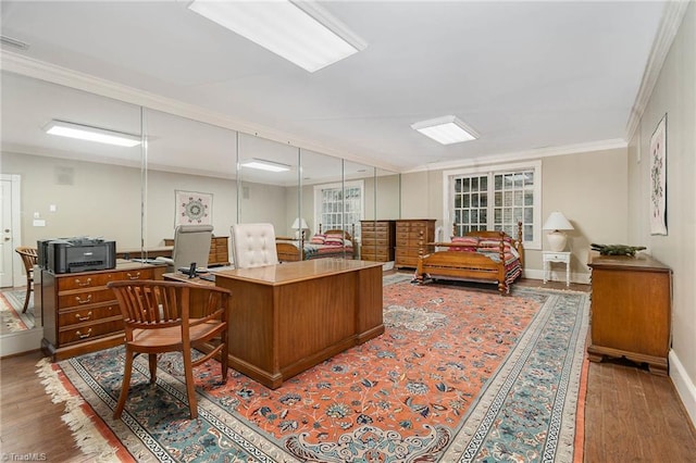 4432 Bent Tree Farm Rd, Winston-Salem, NC 27104 - office area featuring wood finished floors and crown molding