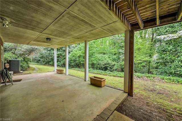 view of patio featuring central air condition unit