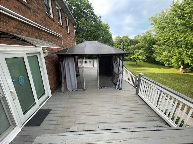 157 Peace Haven Rd N, Winston-Salem, NC 27104 - wooden deck with a gazebo and a lawn