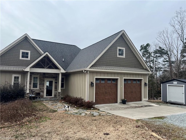 craftsman-style home with a garage