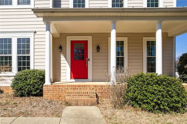 property entrance with a porch