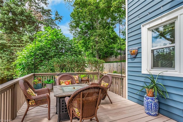 2065 Craig St, Winston-Salem, NC 27103 - wooden terrace with outdoor dining space