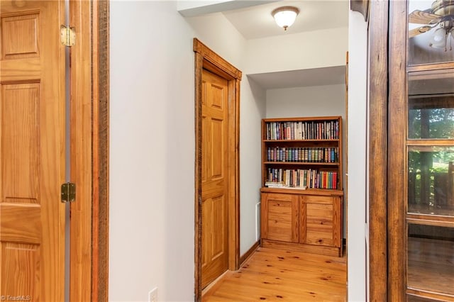 hallway featuring light wood-type flooring