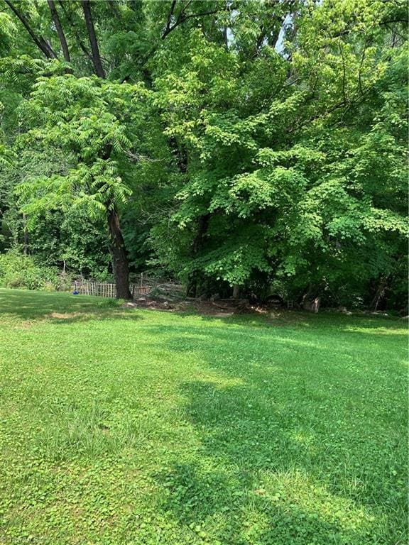 2096 Fancy Gap Rd, Mount Airy, NC 27030 - view of green lawn with a wooded view