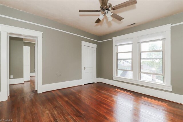 1025 W End Blvd, Winston-Salem, NC 27101 - spare room featuring a ceiling fan, visible vents, wood finished floors, and baseboards