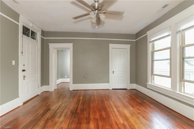 1025 W End Blvd, Winston-Salem, NC 27101 - spare room with wood-type flooring, ceiling fan, and baseboards