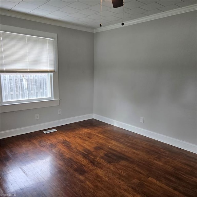 112 Kime St, Burlington, NC 27215 - empty room featuring ornamental molding, wood finished floors, a ceiling fan, and baseboards