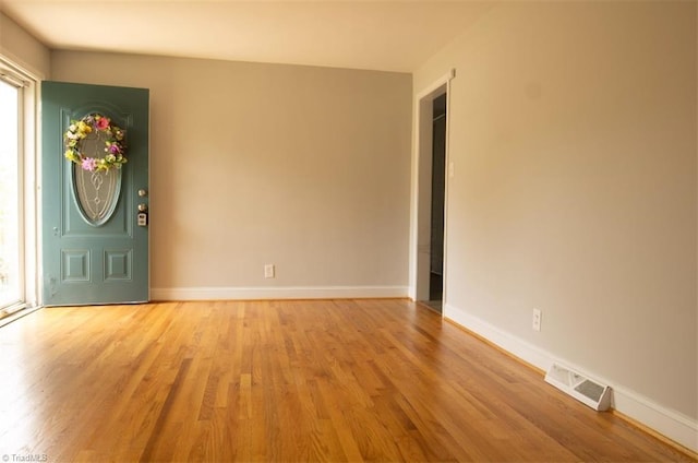 interior space with light hardwood / wood-style floors