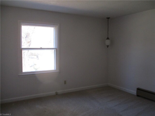 spare room with baseboards, plenty of natural light, and carpet