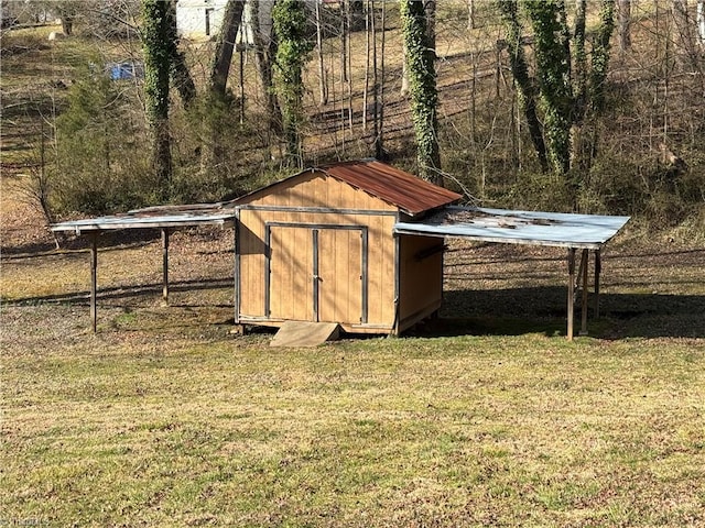 view of shed