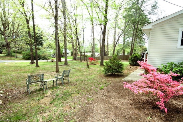 view of yard featuring fence