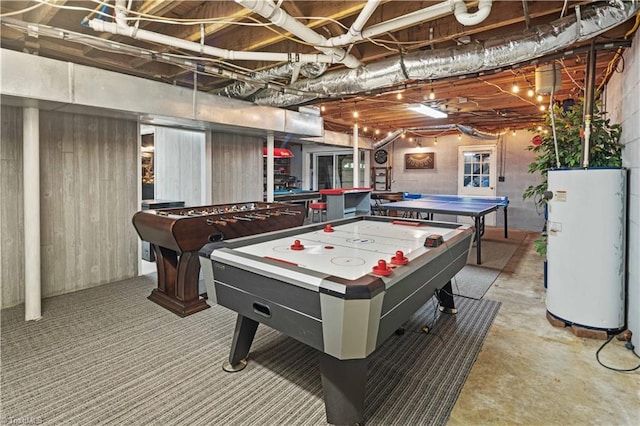 216 E Devon Dr, Mount Airy, NC 27030 - rec room with water heater and billiards