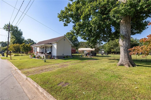 view of yard with a porch